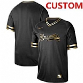 Atlanta Braves Customized Black Gold Flexbase Jersey,baseball caps,new era cap wholesale,wholesale hats